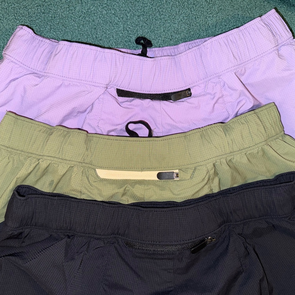 Stylish Black, Green, and Purple Shorts Trio